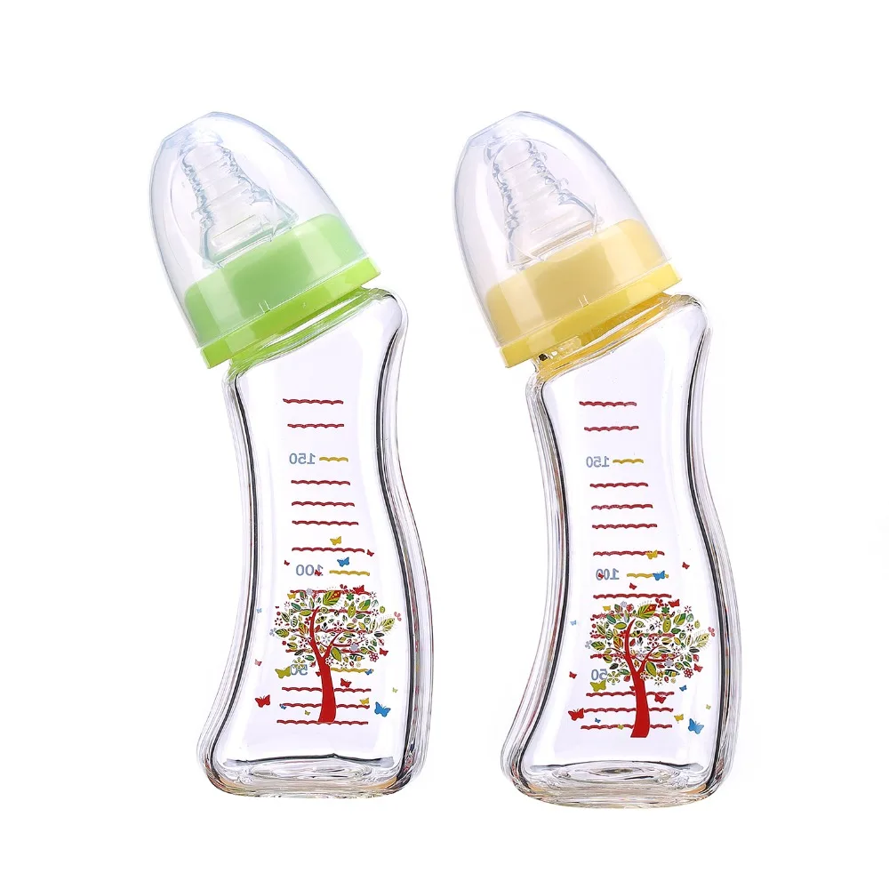 Beli 2018 Desain Baru BPA Free Food Grade Memberi Susu Botol Kaca Botol Bayi untuk Bayi Baru Lahir