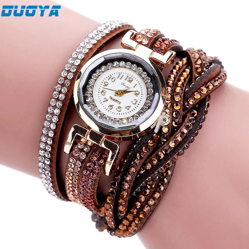 

Duoya Brand Watches Women Luxury Crystal Women Bracelet Quartz Wristwatch Rhinestone Clock Ladies Dress Gift Watches July19