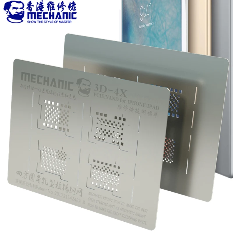 3d-трафарет MECHANIC для реболлинга BGA iPad iPhone XR/XS/X/8/7/6S/6/5 жесткий диск NAND PCIE оловянный