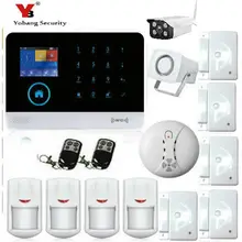 YobangSecurity сенсорной клавиатурой Wifi GSM GPRS домашней безопасности голос защита от взлома RFID Функция детектор дыма двери Открытый IP Камера