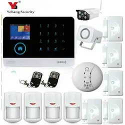 Yobangsecurity сенсорной клавиатурой WiFi GSM GPRS Главная Безопасность Голос Защита от взлома RFID Функция Детекторы дыма двери Открытый IP Камера