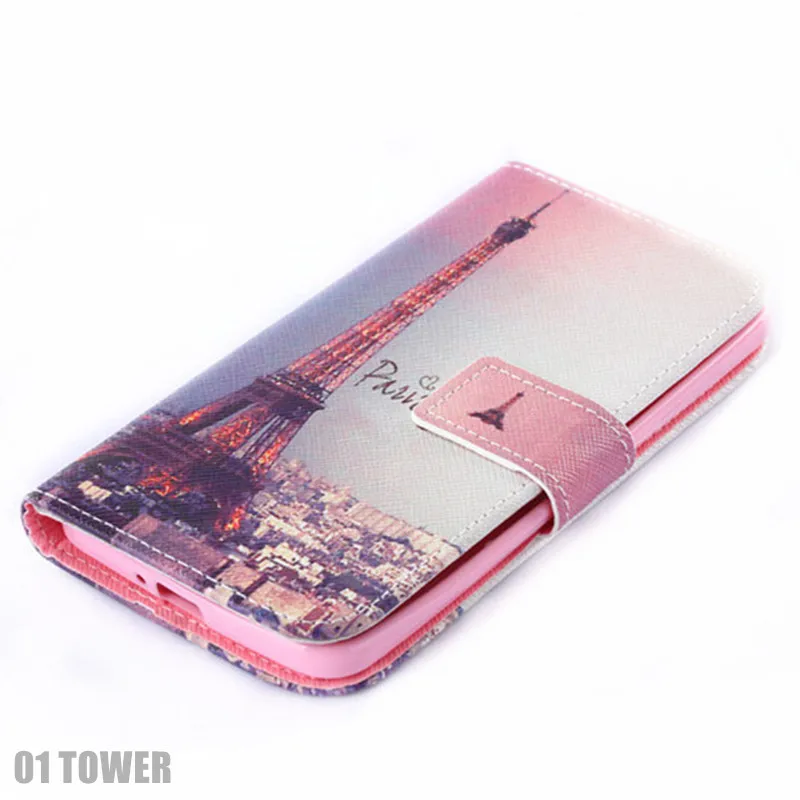 Кожаный чехол-кошелек PDGB для samsung Galaxy S7 Edge S8 Plus A3 A7 J5 J7 Prime S4 S5 S3 Duos Чехол-книжка с цветным рисунком - Цвет: 01TOWER