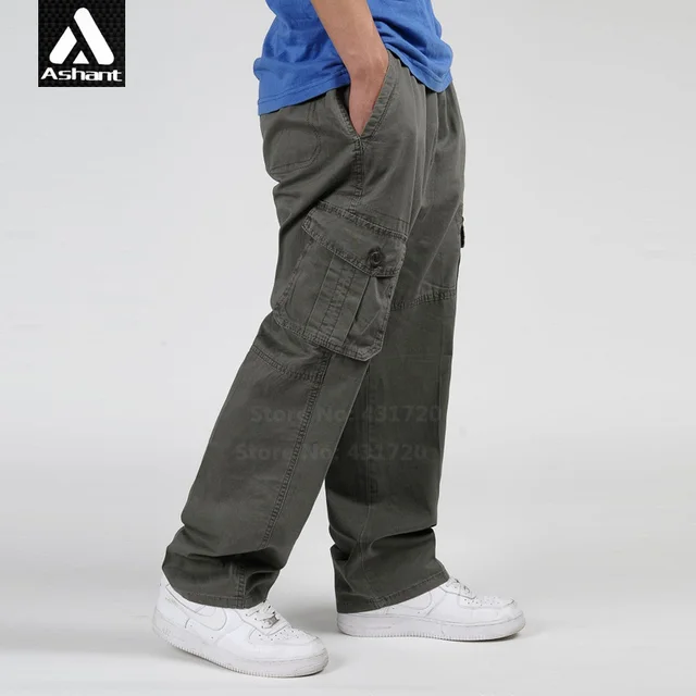 Spring Autumn Men Casual Baggy Cargo Pants Men's Clothing Plus Size ...