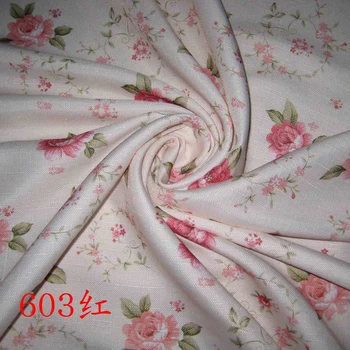 

2017New Upscale Clothing Home Decor Material Flowers Pattern DIY Handmade Sewing Bamboo Linen Printing Fabric Cloth Width280cm