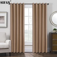 SIFAN 75%-85% Shading Faux Linen Blackout Curtain for Living Room Bedroom Modern Style Solid Color Window Curtain 1