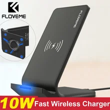 FLOVEME Qi Быстрое беспроводное зарядное устройство для iPhone XS Max XR X 10 Вт USB беспроводное зарядное устройство для iPhone X 8 Plus для samsung Note 9