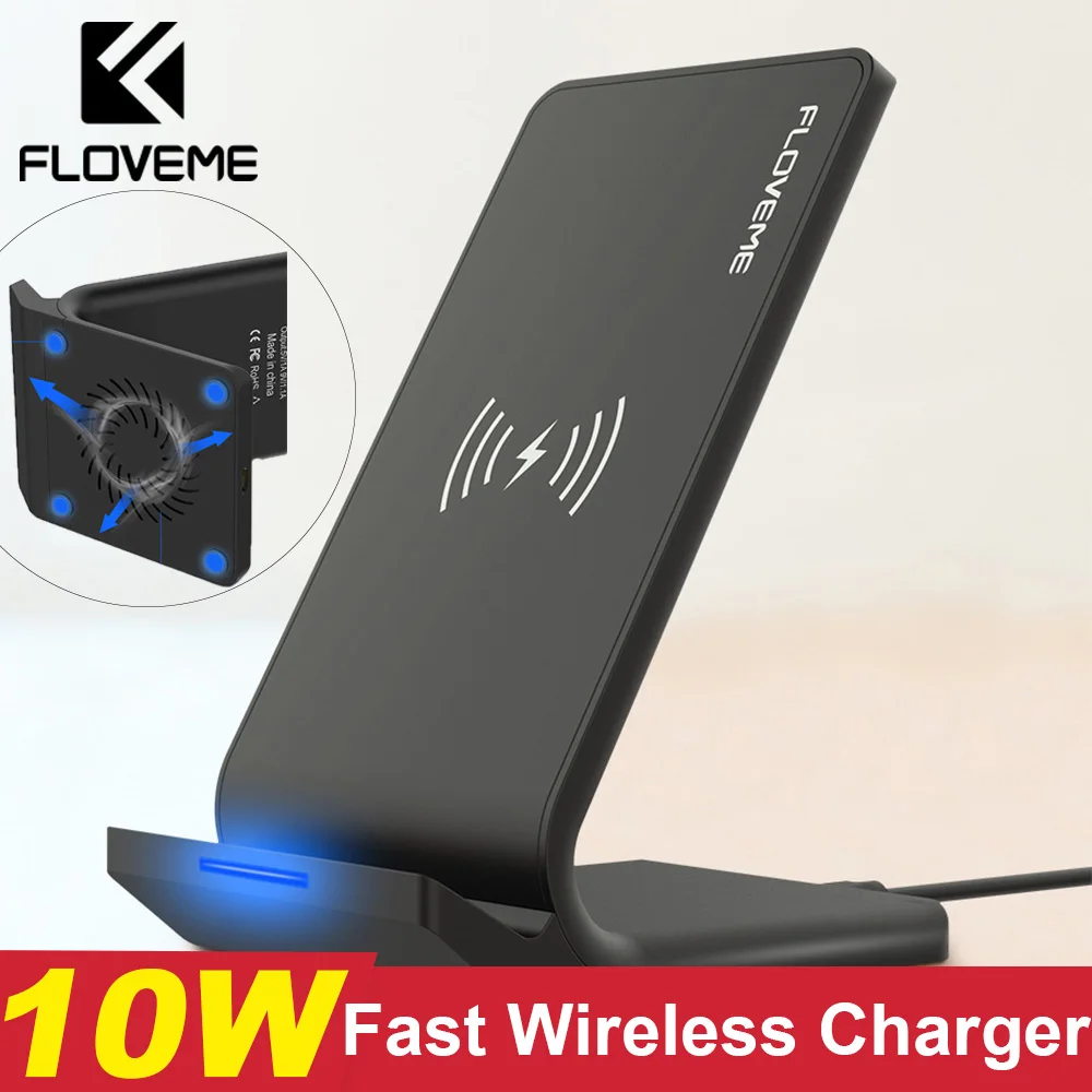FLOVEME Qi Fast Wireless Charger For iPhone XS Max XR X 10W USB Wireless Charging Charger For iPhone X 8 Plus For Samsung Note 9
