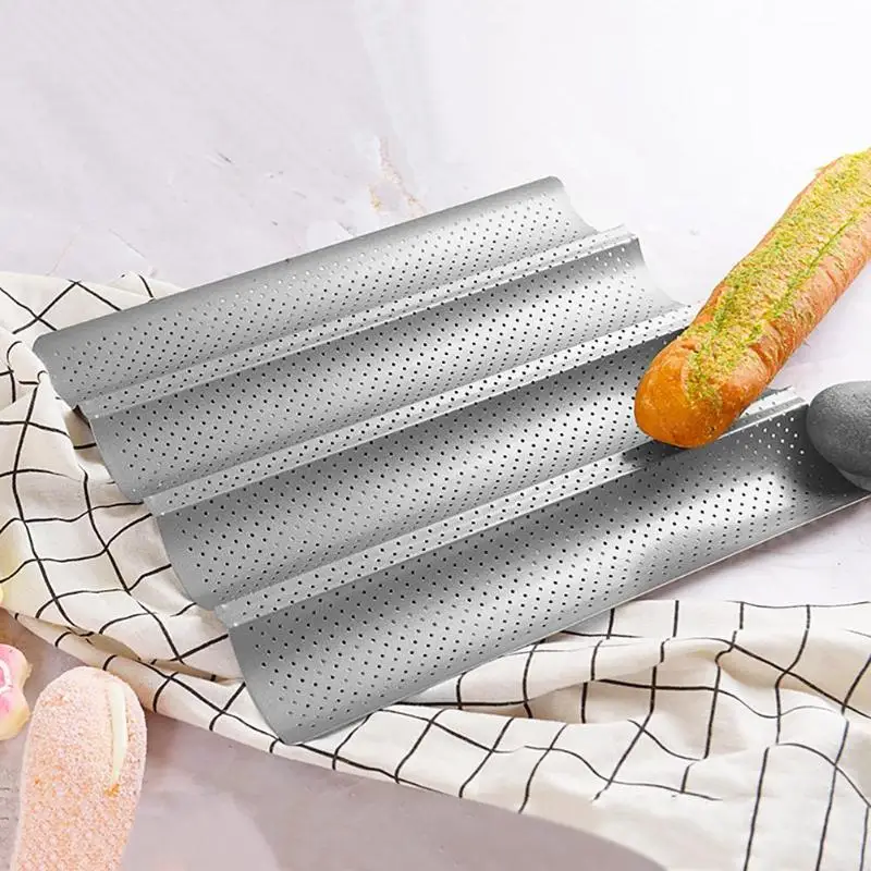 Антипригарная перфорированная французская хлебопечка багет палочка плесень волна пекарь нержавеющая сталь u-образная форма для выпечки Инструменты