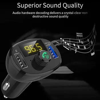 

QC3.0 Wireless Bluetooth Car USB Charger FM Transmitter Radio Adapter MP3