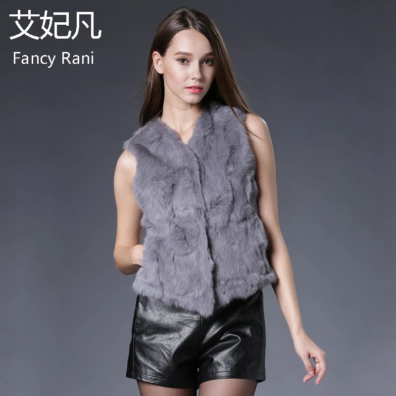 Real Rabbit Fur Vest Women Winter Genuine Fur Coat