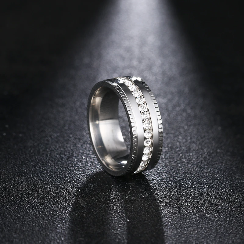 DOTIFI 316L кольца из нержавеющей стали для женщин 8 мм красивый маленький циркон обручальное кольцо ювелирные изделия