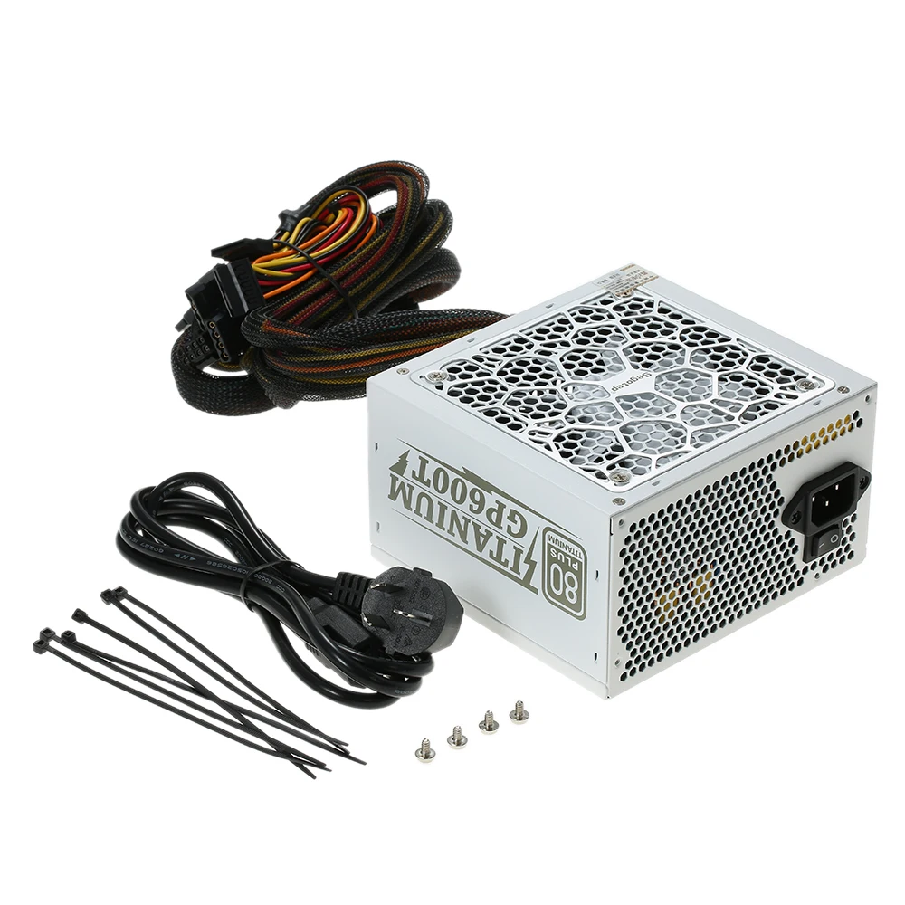 Segotep 500 واط GP600T atx pc الكمبيوتر المكتبي الألعاب psu 12 فولت 80 زائد التيتانيوم نشط pfc العالمي ac الإدخال 100-240 فولت