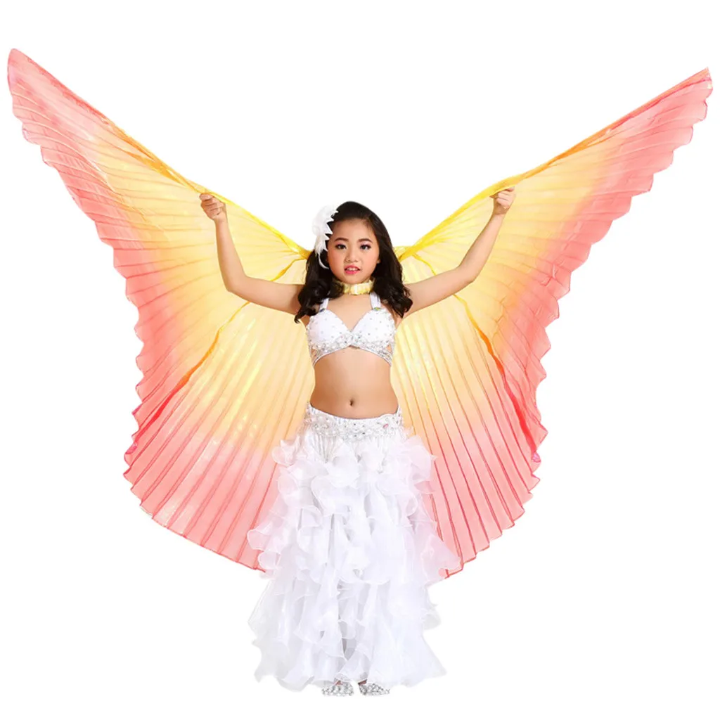 Танец живота Isis крылья с палочками для детей Танец живота Костюм Крылья Ангела представление одежда танцевальный костюм - Цвет: pink