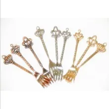 10,5 см, Европа, Винтаж, керзит, Корона Форма вилки для фруктов цепочки для мобильных телефонов/ремни украшения(JY71