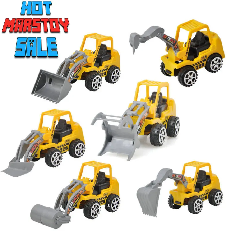

6IN1 1:64 Engineering Construction Vehicle Diecast Plastic Model Car Excavator Bulldozer Car Toy Gift Toys For Children