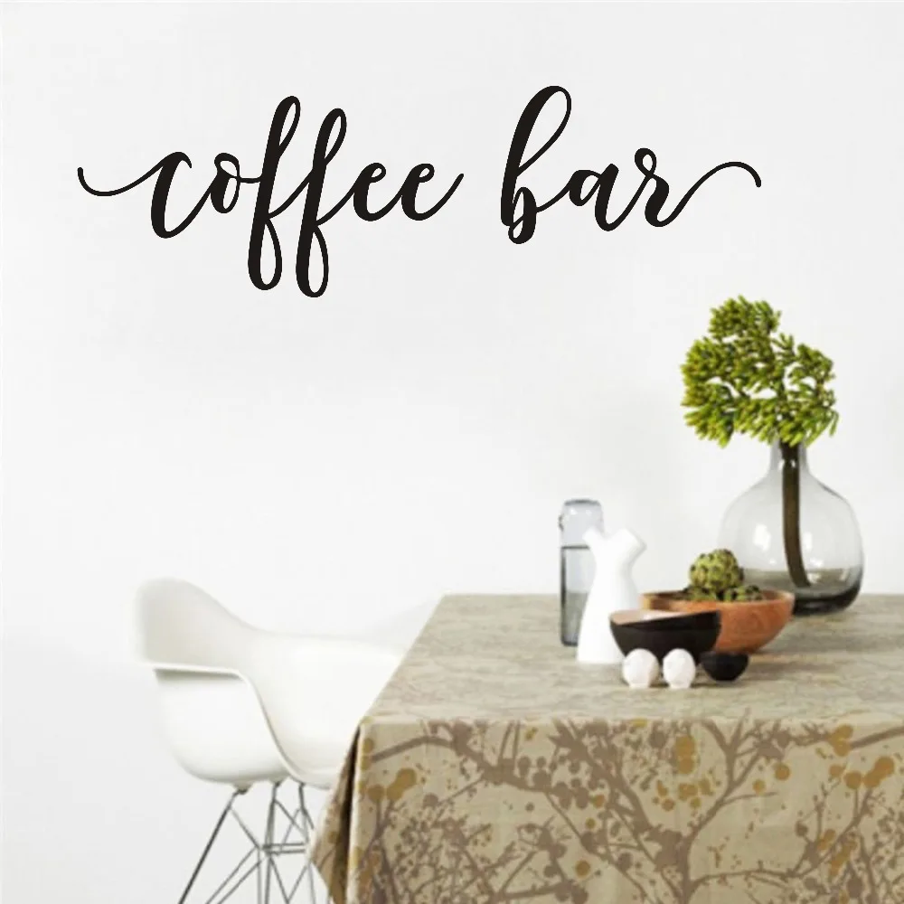 Coffee Bar Wall Decals Modern Wall Sticker For Bar Vinyl Sticker Kitchen Dining Room Home Decor Waterproof Wallpaper Removable (3)