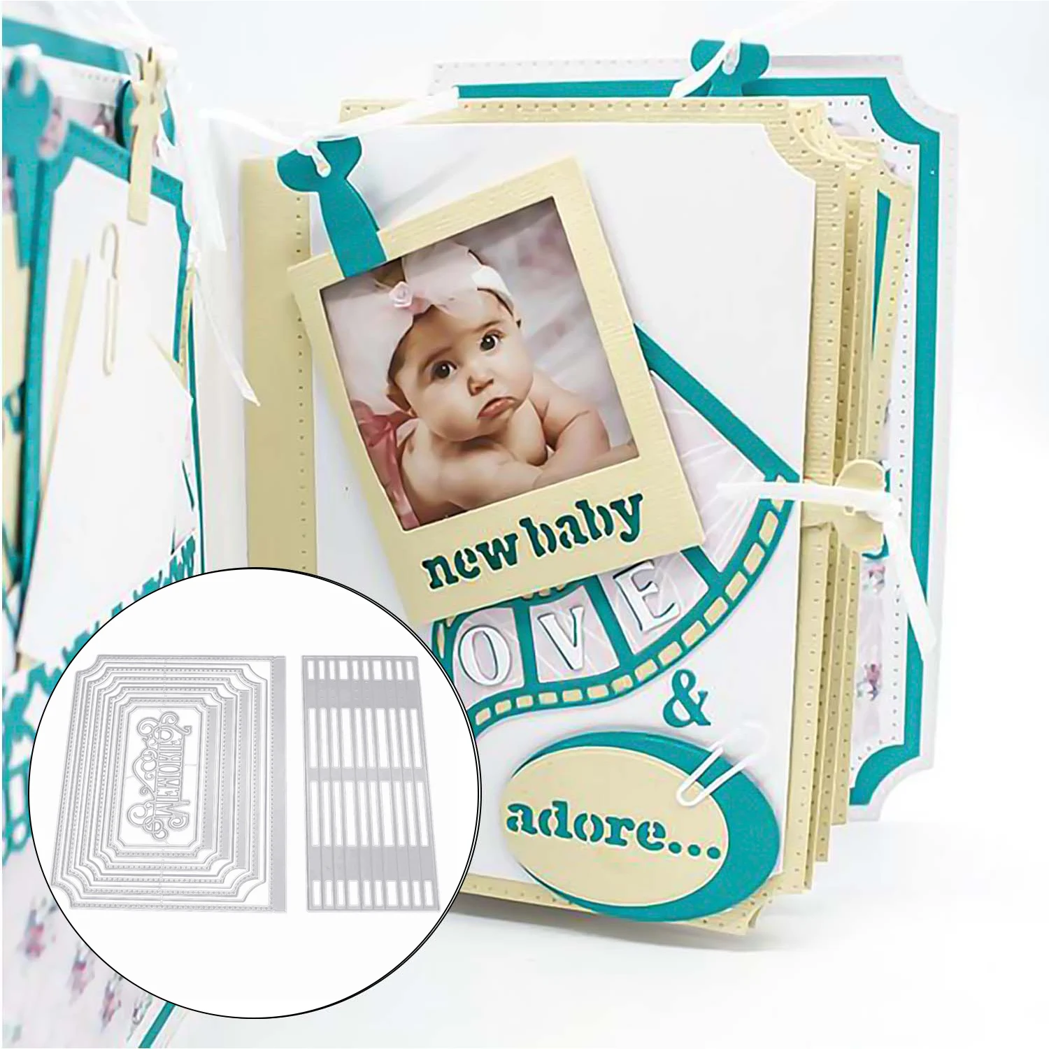 

2PCS Fashion Elegant Embossing Cutting Die Stencil Template Mould for DIY Scrapbooking Photo Album Greeting Cards Book Cover