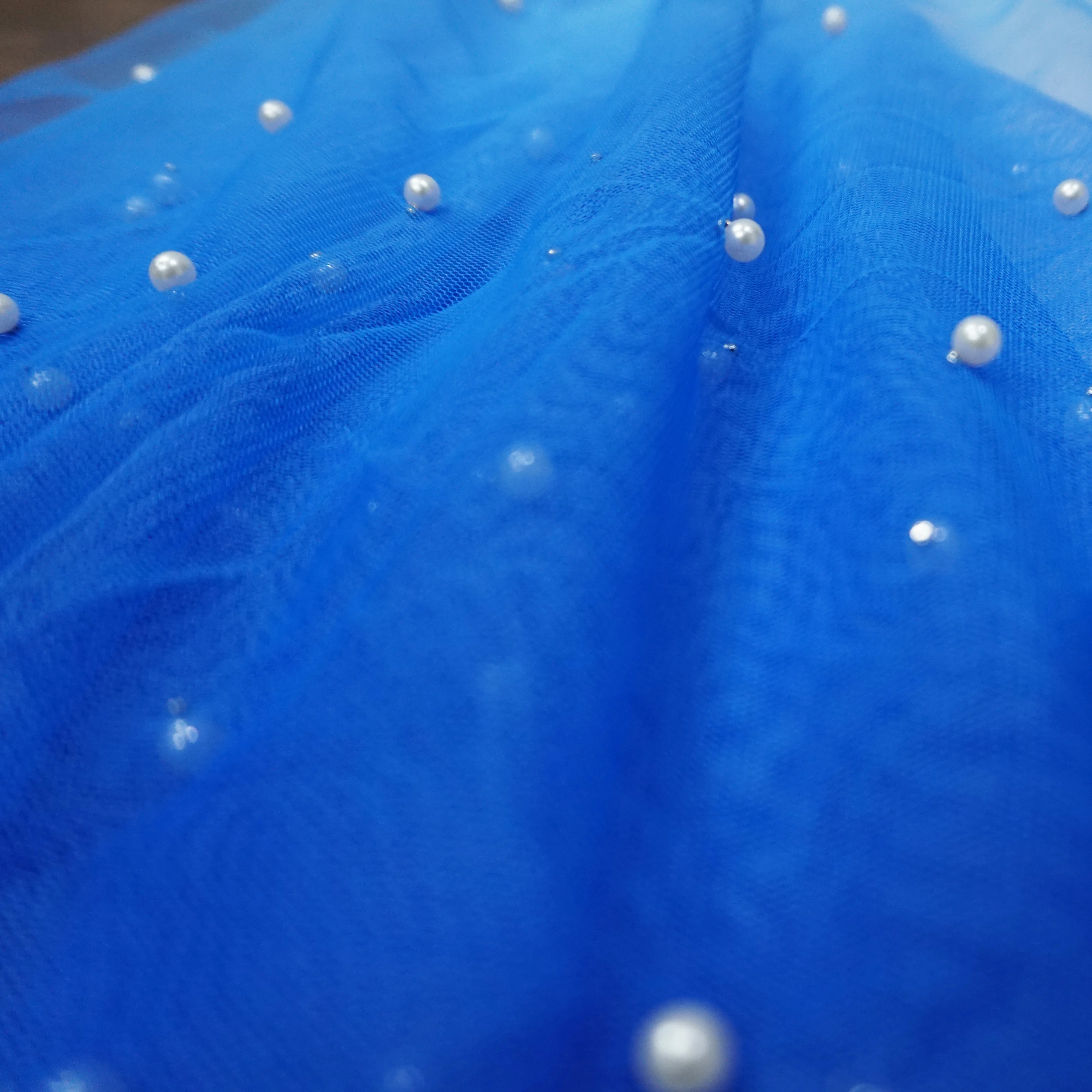 

Purple, Sky blue, Pink, Red gradually changing color in stock Hot selling Tulle mesh+pearls net lace fabric 3 yards/lot