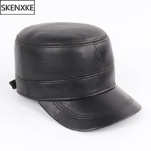 Унисекс из натуральной кожи; армейские кепки Для мужчин Для женщин зимние натуральный из натуральной овчины кожаная Кепки s Регулируемый Бейсбол Кепки