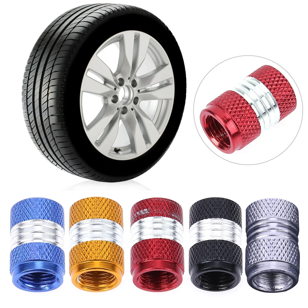 4Pcs/set Aluminum Car Tire Valve Wheel Air Port Dust Cover Stems Caps