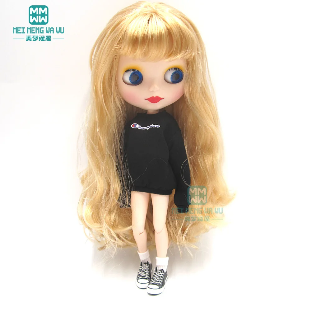 1 шт., одежда Blyth doll, Повседневная Длинная футболка, толстовка с надписью для Blyth Azone 1/6, аксессуары для кукол