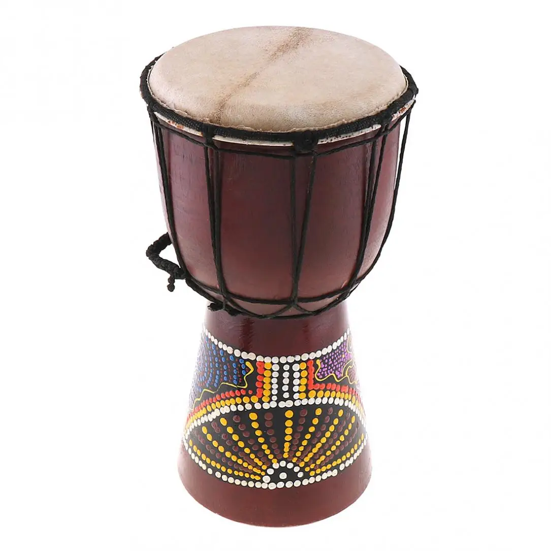 6 بوصة المهنية أفريقي Djembe طبل الكلاسيكية اللوحة الخشب الماعز الجلد جيدة الصوت الموسيقية أداة
