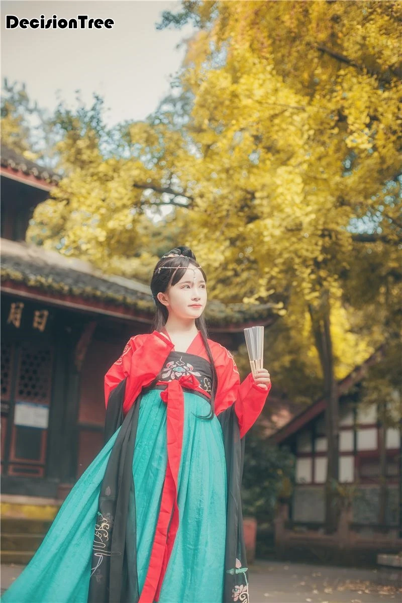 Традиционная одежда hanfu для косплея, женское платье императрицы древней династии Тан, красный, белый, желтый, для женщин, Древний китайский