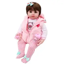 48cm Realistic Reborn Doll Soft Silicone Vinyl Girl Princess Lifelike Handmade Toy Children Gifts Newborn Babies Dolls 23 inch lifelike reborns silicone vinyl full body babies dolls 57 cm realistic newborn doll gold hair reborn girl princess gifts