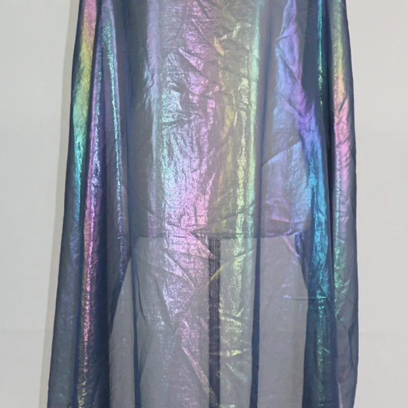 

shiny chiffon fabric bronzing bling thin soft colored flowing bronzed magic color breathable DIY dress fabric 100cm*150cm