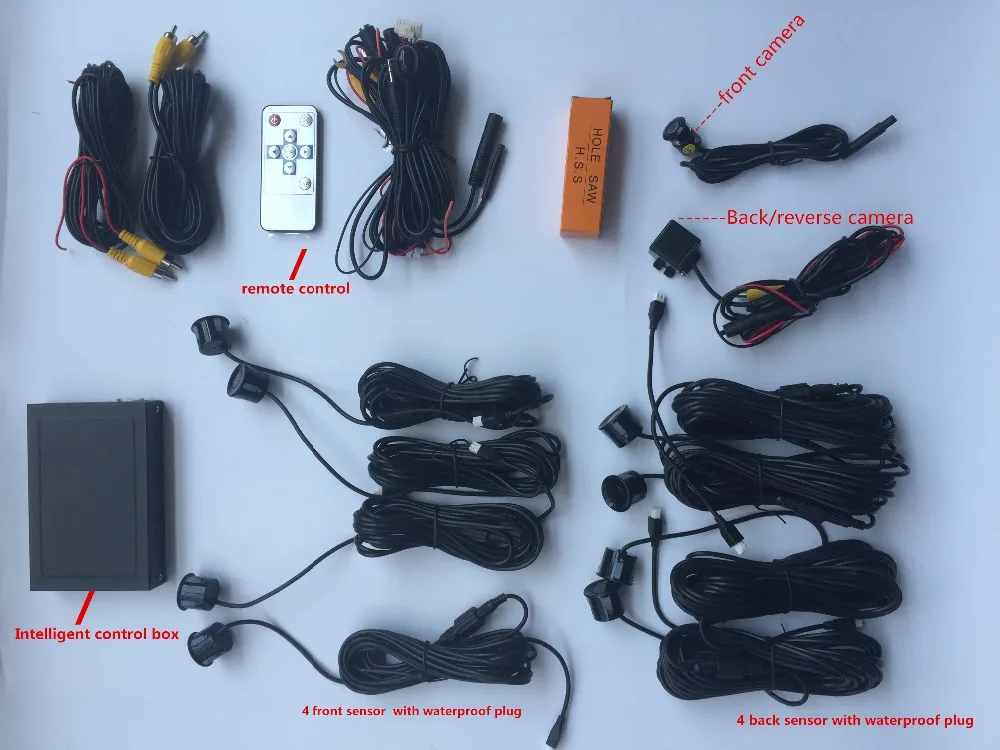 8 сенсор парковочные системы спереди+ сзади автомобиля детектор парковка сенсор мониторы Авто Видео фронтальная/задняя камера слепое пятно парковка