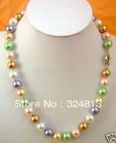 12mm Multicolor south sea shell pearl necklace #1886 | Украшения и аксессуары