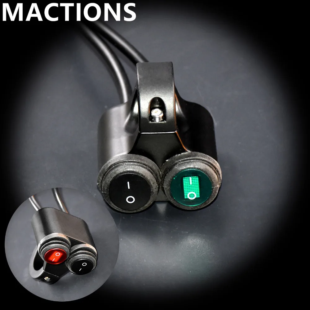 Motorcycle 22mm (7/8") Handlebar Aluminium Alloy Waterproof 2 Button