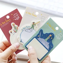 Bloc-notes autocollant Le petit prince, étiquette autocollante, en papier, dessin animé, papeterie fournitures scolaires et de bureau A6625, 6 pièces