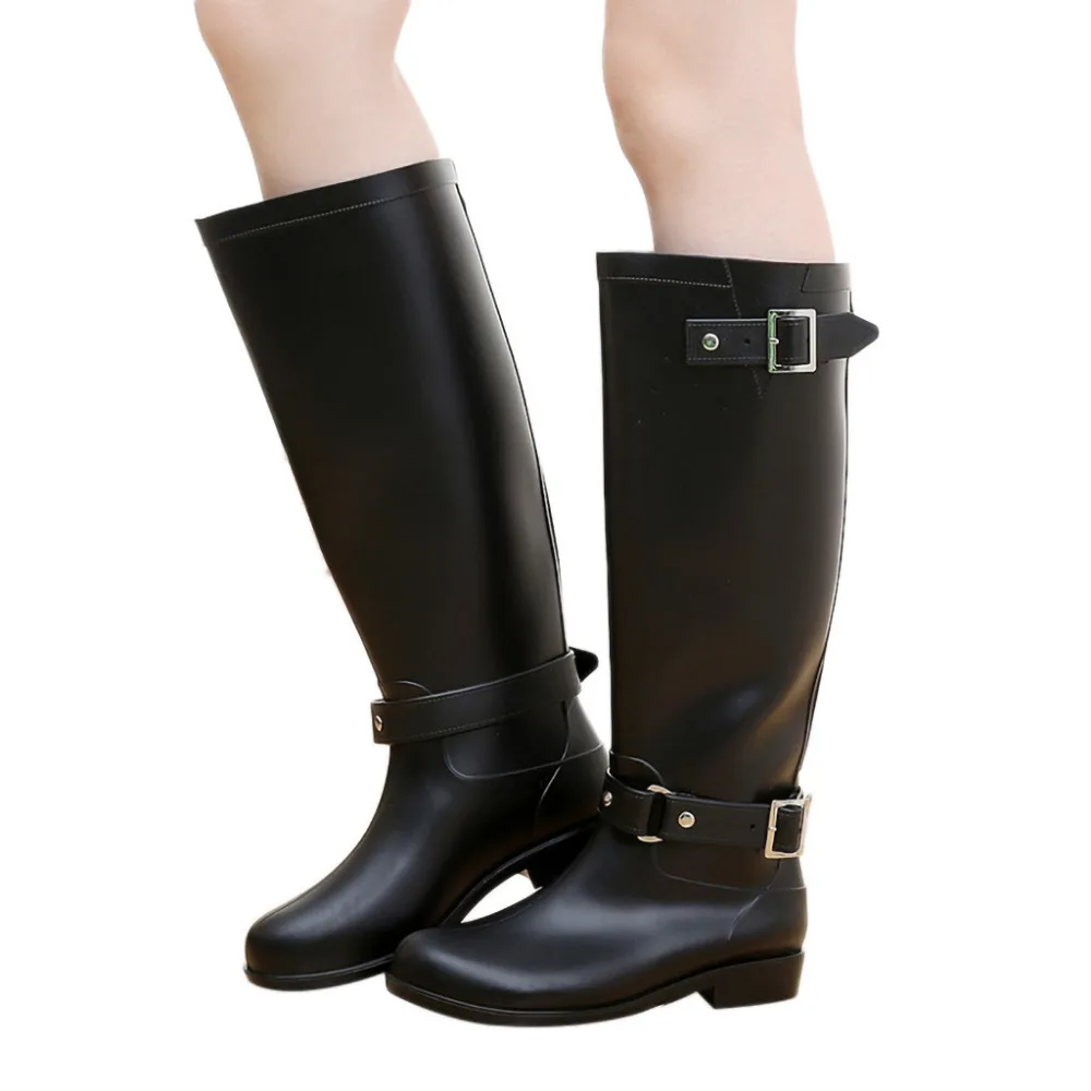 

2019 Fashion Women Spring/Autumn Knee-High Leisure Round Toe Shoe Waterproof High Tube Rain Boots y0110