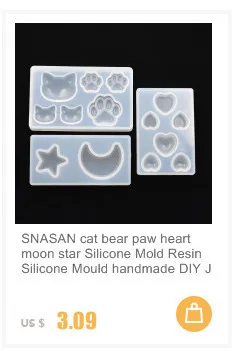 SNASAN cat bear paw Сердце Луна Звезда силиконовая формовочная Смола Силиконовые формы ручной работы DIY ювелирных изделий эпоксидной смолы