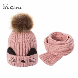 Syi Qarce 2 Unids Niños Otoño Invierno Cálido Sombrero de Punto con Bufanda Set Skullies Beanies para el Regalo de Navidad de la Muchacha Del Niño Nt034-40 Syi Qarce 2 Unids Niños Otoño Invierno Cálido Sombrero de Punto con Bufanda Set Skullies Beanies para el Regalo de Navidad de la Muchacha Del Niño Nt034-40