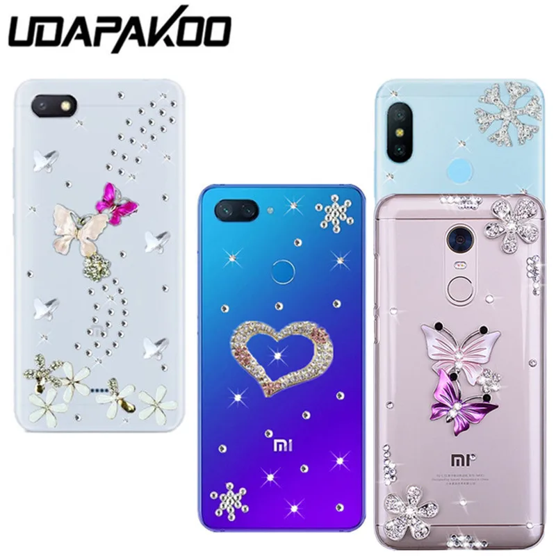 

For Redmi 6a Note 7 5 6 pro case Rhinestone clear Cover for Xiaomi Mi 8 9 se a2 lite 6 Redmi 5 Plus 4X Note 5a prime Phone case