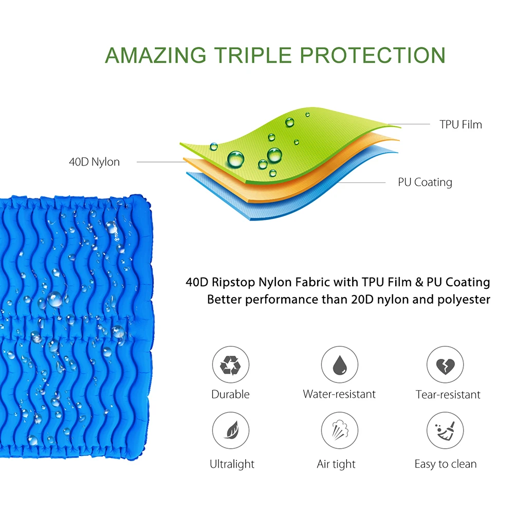 TOMSHOO, ультра-светильник, пляжное одеяло, надувной коврик для кемпинга с подушкой, 2 человека, коврик для пикника, двойной коврик для сна, влагостойкий коврик
