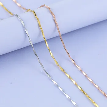 

1.1mm Solid Sterling Sliver Melon Chain Necklace White Gold Yellow Gold Rose Gold Color Perfectly Woman Necklace