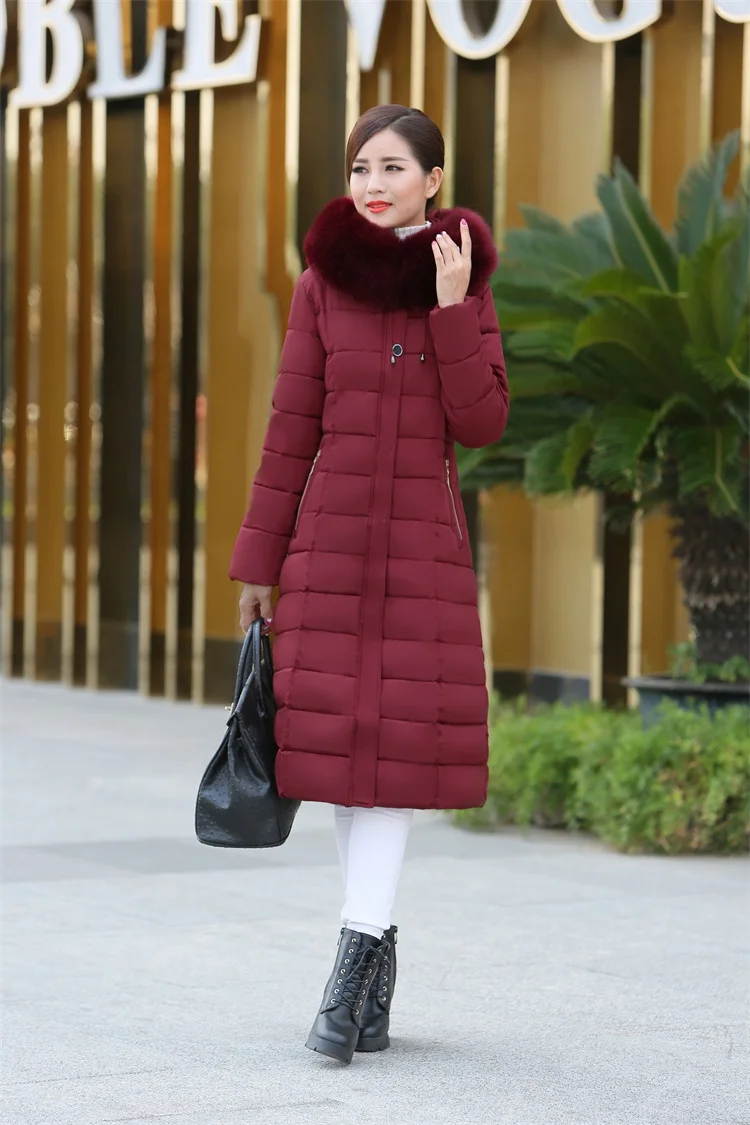 Long Manteau rembourré Haute La red Coton Plus Hiver A690 Capuchon Fourrure Qualité À De Mince 5xl Épaissir Parkas Col green 2017 gray Black Femme Taille Xl wwxZfCq8z