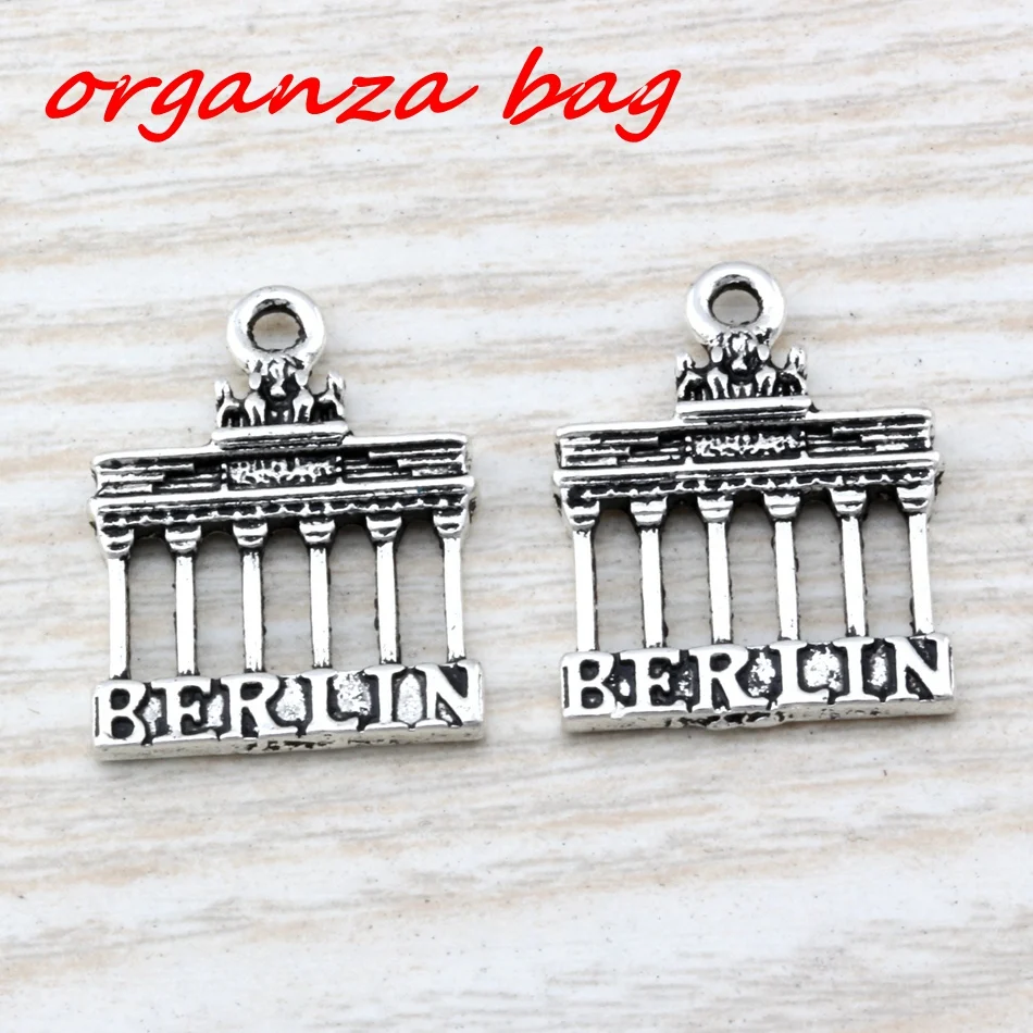 

100Pcs Ancient silver zinc alloy Brandenburg Gate Berlin Landmark Trip charm Pendants 18x 23.5mm DIY Jewelry A-106