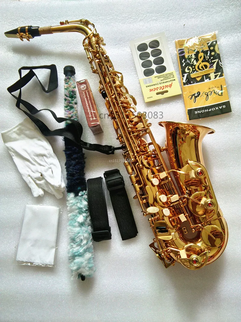 Wholesale Saxophone Alto engraved brass R54 Mode Electrophores Gold Sax