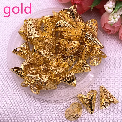Hollow Flower Findings Cone End Beads Cap Filigree DIY Jewelry Making