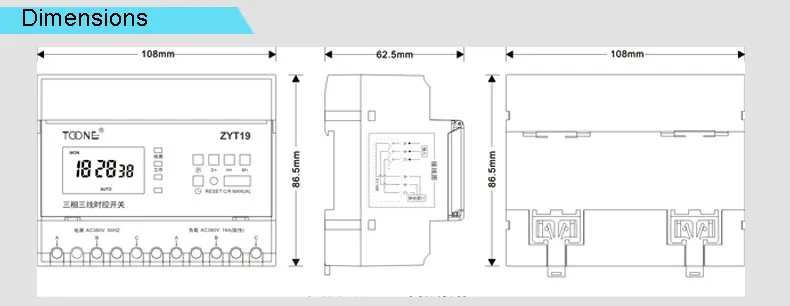 ZYT19 3 фазы 3 провода Таймер аэратор вытяжной насос регулятор времени 380 В