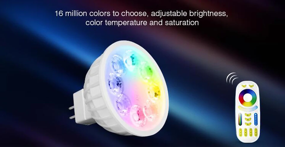 Ми свет 4 W RGB CCT светодиодный Spotlight GU10 MR16 AC 110 V 220 V DC12V 2,4G РФ дистанционного Беспроводной Wi-Fi телефон приложение Управление Светодиодная лампа RGBW лампа