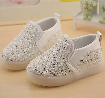 

Children LED shoes girls shoes 2018 autumn breathable sport soft bottom baby boys shoes running sequins fashion girls sneakers d