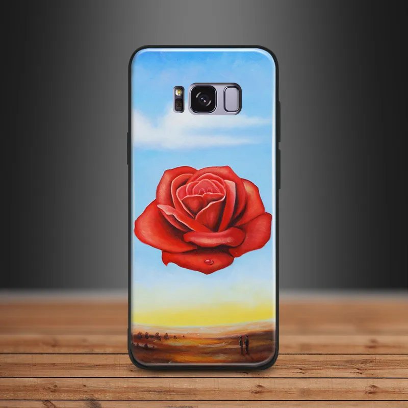 

Dali and Surrealism artworks flower coque Soft Silicone Phone Case Shell Cover For Samsung S7 Edge S8 S9 Plus Note 8 9