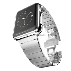 Ремешок для Apple Watch 38 мм 42 ссылка браслет нержавеющая сталь Бабочка Пряжка металлический ремешок серии 1 2 3