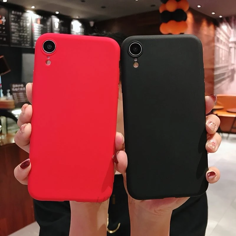 Матовый однотонный силиконовый чехол карамельного цвета для телефона iphone xr x xs max 6 6s 7 8 plus 5 5S se мягкая задняя крышка из ТПУ fundas coque