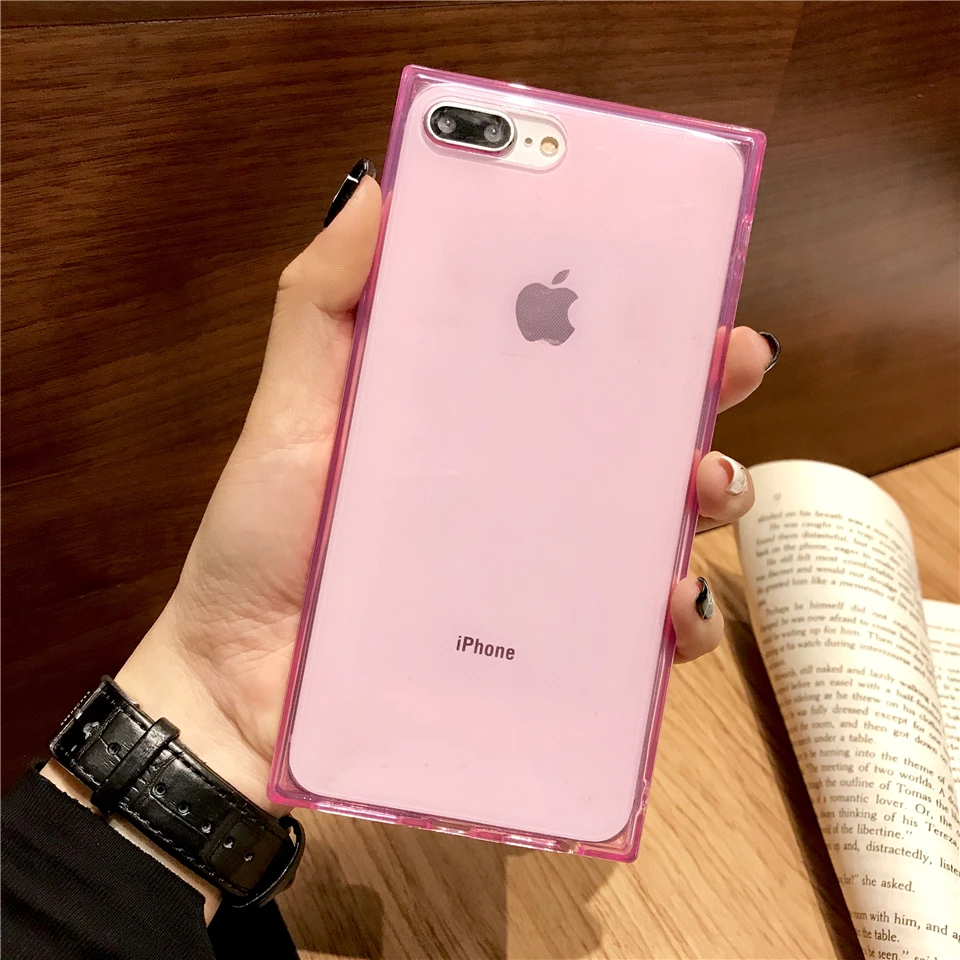 Чехол для iphone Xs Max прозрачный квадратное покрывало Xr X 7 8 Plus Мягкий анти-осень